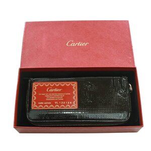 Authentic Must De Cartier Happy Birthday black zippy wallet